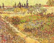 Vincent Van Gogh Garden in Bloom, Arles oil painting reproduction